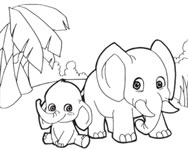 Baby elephant coloring